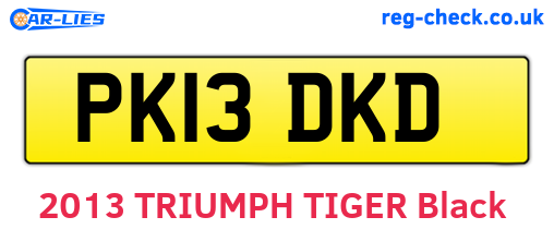 PK13DKD are the vehicle registration plates.