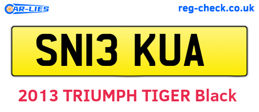SN13KUA are the vehicle registration plates.