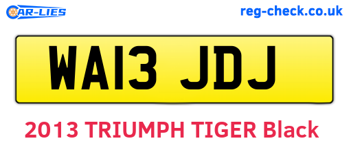 WA13JDJ are the vehicle registration plates.