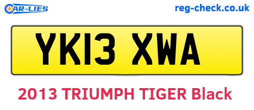 YK13XWA are the vehicle registration plates.