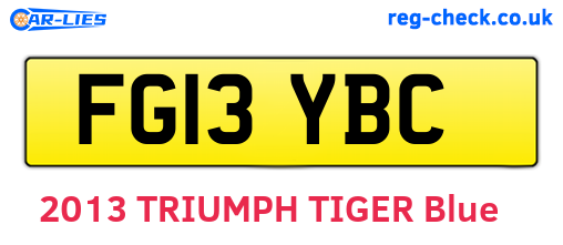 FG13YBC are the vehicle registration plates.