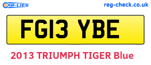 FG13YBE are the vehicle registration plates.