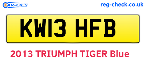 KW13HFB are the vehicle registration plates.