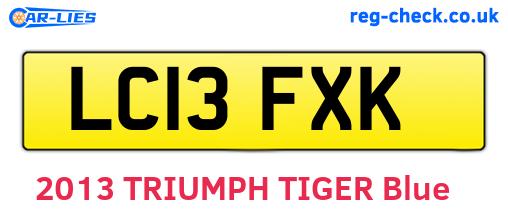 LC13FXK are the vehicle registration plates.