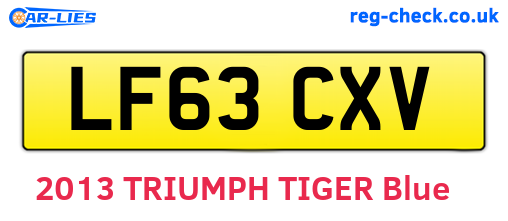 LF63CXV are the vehicle registration plates.