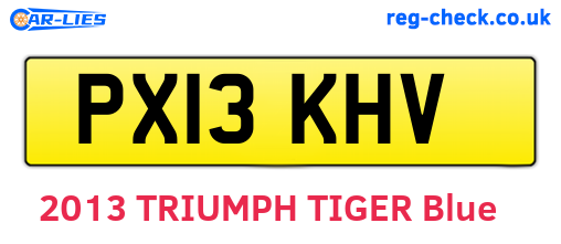 PX13KHV are the vehicle registration plates.