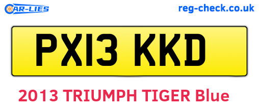 PX13KKD are the vehicle registration plates.