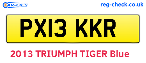 PX13KKR are the vehicle registration plates.