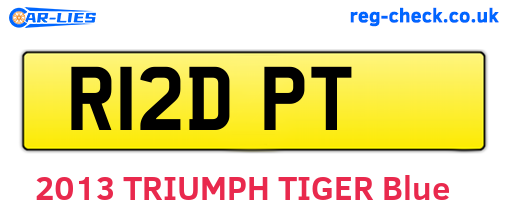 R12DPT are the vehicle registration plates.