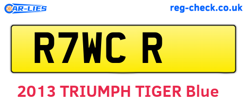 R7WCR are the vehicle registration plates.