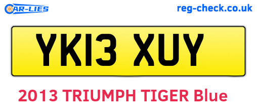 YK13XUY are the vehicle registration plates.