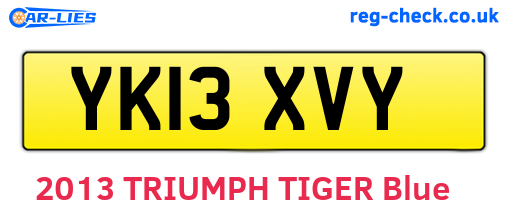 YK13XVY are the vehicle registration plates.