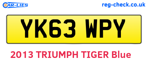 YK63WPY are the vehicle registration plates.