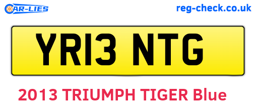 YR13NTG are the vehicle registration plates.