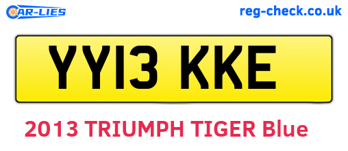 YY13KKE are the vehicle registration plates.