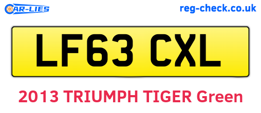 LF63CXL are the vehicle registration plates.