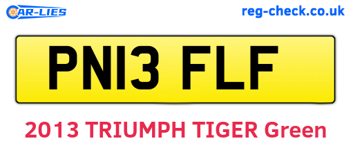PN13FLF are the vehicle registration plates.