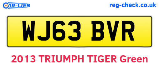 WJ63BVR are the vehicle registration plates.