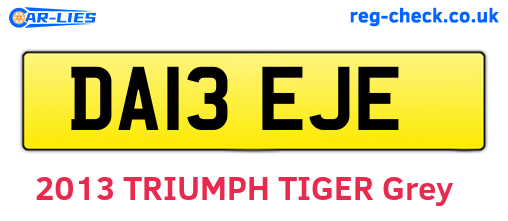 DA13EJE are the vehicle registration plates.