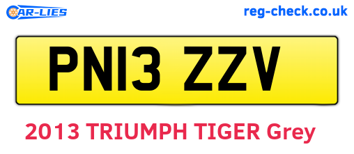 PN13ZZV are the vehicle registration plates.