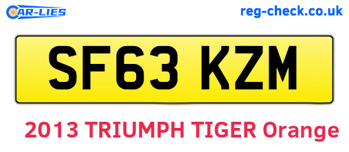 SF63KZM are the vehicle registration plates.