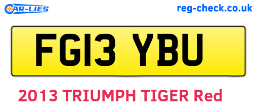 FG13YBU are the vehicle registration plates.