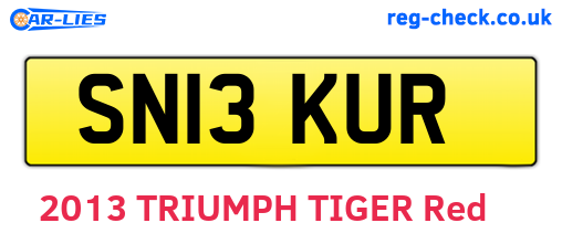 SN13KUR are the vehicle registration plates.