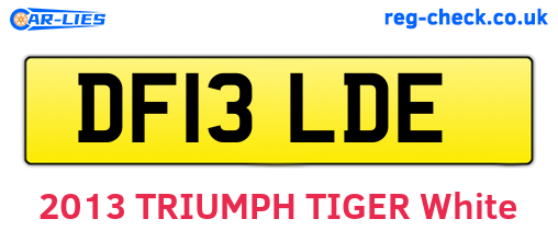 DF13LDE are the vehicle registration plates.