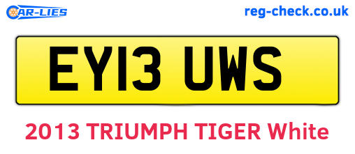 EY13UWS are the vehicle registration plates.