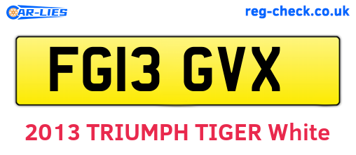 FG13GVX are the vehicle registration plates.