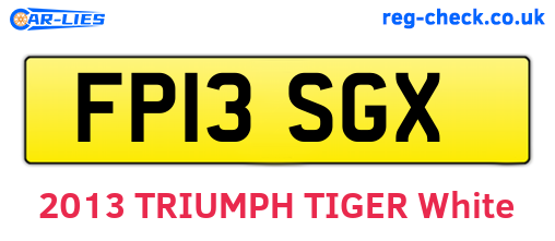 FP13SGX are the vehicle registration plates.