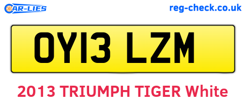 OY13LZM are the vehicle registration plates.