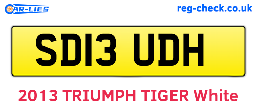 SD13UDH are the vehicle registration plates.