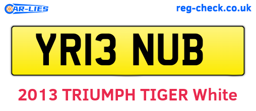 YR13NUB are the vehicle registration plates.