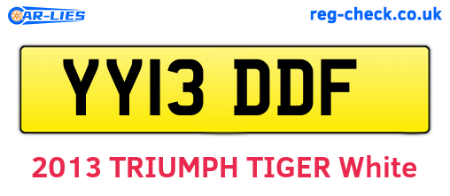 YY13DDF are the vehicle registration plates.