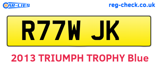 R77WJK are the vehicle registration plates.
