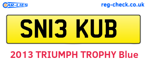SN13KUB are the vehicle registration plates.