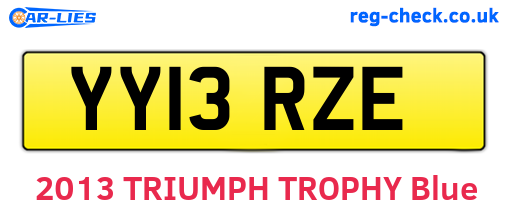 YY13RZE are the vehicle registration plates.