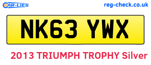 NK63YWX are the vehicle registration plates.