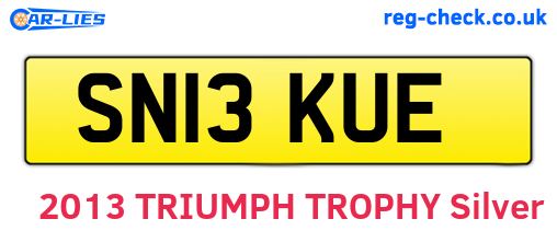 SN13KUE are the vehicle registration plates.