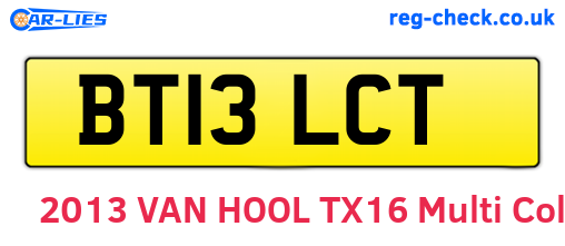 BT13LCT are the vehicle registration plates.