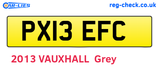 PX13EFC are the vehicle registration plates.