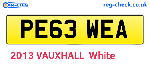 PE63WEA are the vehicle registration plates.
