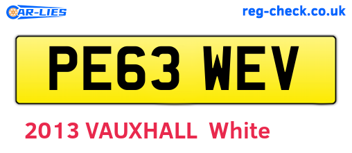 PE63WEV are the vehicle registration plates.