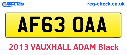 AF63OAA are the vehicle registration plates.