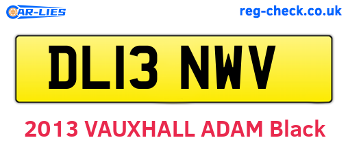 DL13NWV are the vehicle registration plates.