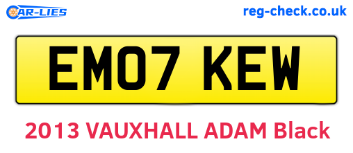 EM07KEW are the vehicle registration plates.