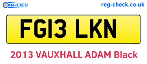 FG13LKN are the vehicle registration plates.
