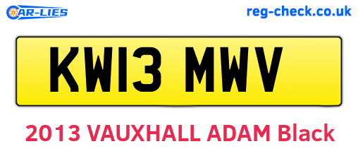 KW13MWV are the vehicle registration plates.