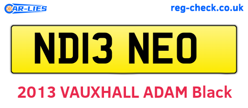 ND13NEO are the vehicle registration plates.